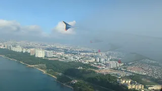 Airbus A380 - Approach and landing at Singapore Changi airport on 17.03.22