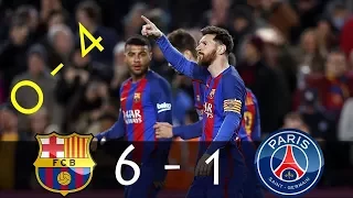 FC Barcelona 6-1 PSG   All Goals and Highlights BEST COMEBACK EVER