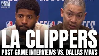 Paul George & Ty Lue React to "Lethal" Battle With Kyrie Irving, Clippers vs. Mavs, Kawhi Leonard