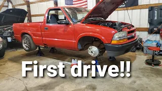 6.0 lq4 swapped s10 first drive!! So much faster than expected!!