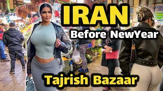 Tehran Nightlife 🇮🇷 Walking in Tajrish Bazaar in North of Tehran Before Nowruz 2024 ایران