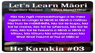 Karakia #03 Let's Learn Māori 🌐 Together Online with Karakia, Waiata, Whakataukī & Kaupapa Körero