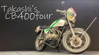 【タカシ君のヨンフォア】アオシマ模型 1/12 CB400four|【Bakuon-Rettou】 Building 1/12 Honda CB400four  Scale Model