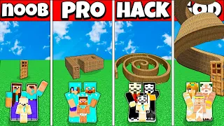 SPIRAL DOOR HOUSE - Minecraft Battle: NOOB vs PRO vs HACKER vs GOD / Minecraft Animation