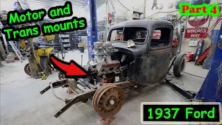 Building motor plate and mounts along with transmission mount for the 37 Ford hot rod Part 4