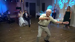 Old Man (80 years old) robot dance, Wedding