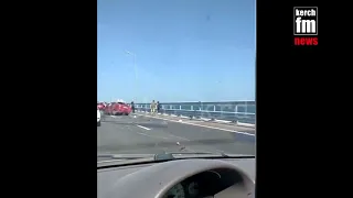 Видео с места аварии на Крымском мосту 8 августа