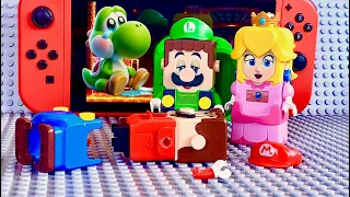 Lego Mario needs help! Luigi enters the Nintendo Switch to save Mario and Yoshi! #legomario