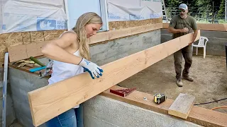 Installing Floor Joists and OSB Subfloor - BUILDING OUR OWN OFF GRID HOUSE