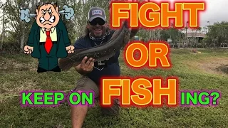 Angry homeowner Fights fisherman Cops called and GIANT FISH caught!! Why I Film EVERYTHING!!