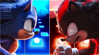 Sonic The Hedgehog 🆚 Shadow The Hedgehog || Tiles Hop EDM Rush! || Coffin Dance Cover || Hopverse