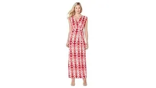 Colleen Lopez "Vibrant Vibes" Printed Surplice Maxi Dress