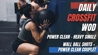Heavy Power Clean Day | Wall Ball + Power Cleans Descending Ladder
