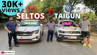 Volkswagen Taigun Topline Torque Converter vs Kia Seltos GT Plus DCT Comparison Video in Hindi