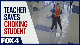 Krum high school teacher saves choking student