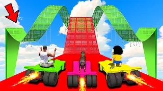 SHINCHAN AND FRANKLIN TRIED THE CURVY LOOP RAMP BOOSTER CAR CHALLENGE GTA 5