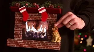 Burning Fireplace Ugly Christmas Sweater (w/ an iPad)