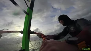 Cold Strong Wind Windsurfing Session @ Brouwersdam