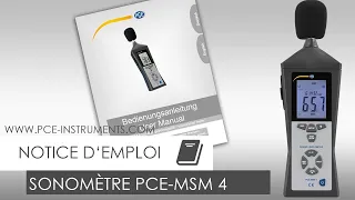 Instructions d'utilisation du sonomètre PCE-MSM 4 | PCE Instruments