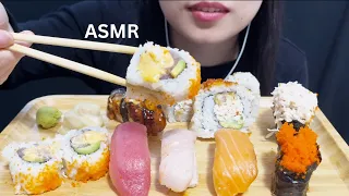 ASMR SUSHI, SALMON, TUNA, CALIFORNIA, UNAGI, ROLLS & NIGIRI  (EATING SOUNDS) NO TALKING