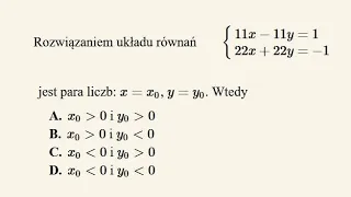 Matura 2022 - zadanie 6 - układ równań