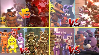 Five Nights at Freddy's VS Animatronics Fight Series Compilation