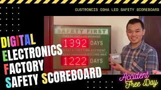Occupational Safety (OSHA) LED Digital Safety scoreboard | LED Auto Count Safety ( OSHA ) Scoreboard