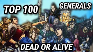 TOP 100 GENERALS IN KINGDOM DEAD OR ALIVE-- KINGDOM MANGA DISCUSSION ANIME SPOILERS