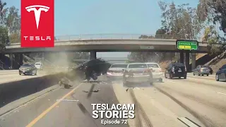 TESLA AUTOPILOT VS IDIOTS IN CARS - 15 CRASHES, FAILS & SAVES | TESLACAM STORIES #72
