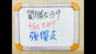 【今彩539】6月23日(四)強獨支【賀勝539】 #539