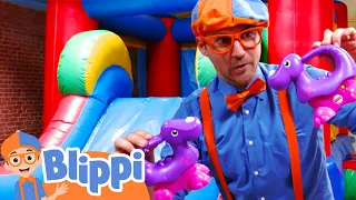 Blippi Visits Amy's Playground and Learns Colours | Educational Videos for Kids