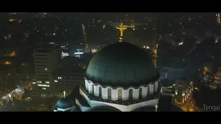 DJI Spark: Night flight test, Church of St. Sava (Belgrade aerial)