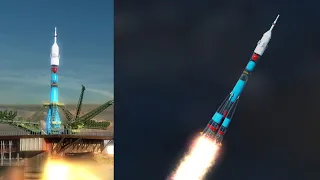 A Transparent Soyuz Rocket Launch from Baikonur
