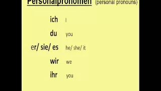 Learn German # 1 - The german personal pronouns