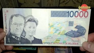 Банкноты Королевства Бельгии. Бельгийский франк с 1994 - 2001 гг. Интересные банкноты Европы до ЕВРО