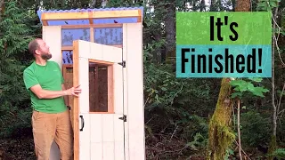 Composting Toilet for an OFF GRID Yurt // Finishing our Outhouse -- Ep. 12