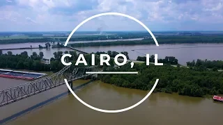 Cairo, Illinois - Where Two Rivers Meet - 4K Drone footage