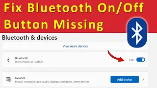 Bluetooth On Off Button Missing Windows 11 | Bluetooth Not Working Laptop and PC Problem Solve