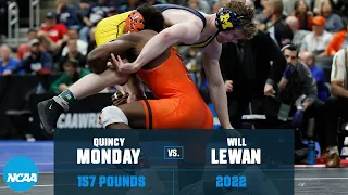 Quincy Monday vs. Will Lewan: 2022 NCAA wrestling championship semifinal (157 lb.)