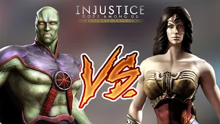 Injustice Gods Among Us - Martian Manhunter Vs. Wonder Woman (Hard) Walkthrough | RozZ99