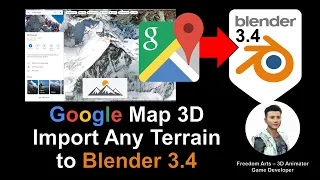 Google Map 3D Terrain to Blender 3.4 - Full Tutorial