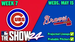 🔴 MLB | Week 7 | Chicago Cubs @ Atlanta Braves | MLB The Show 24 | Simulation