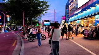 홍대거리 저녁산책, Hongdae Shopping Street •[4k] Seoul, Korea