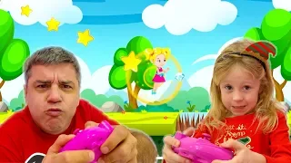 Настя и папа создали сами новую игру для детей