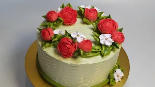 Идея украшения торта весенними цветами