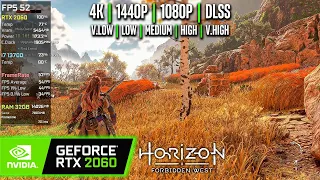 RTX 2060 | Horizon Forbidden West - 4K, 1440p, 1080p, DLSS - V.High, High, Med, Low