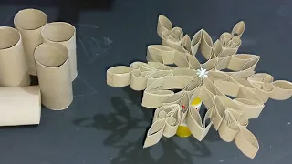 Diy _ How to make Toilet Paper Roll Snowflake for Christmas