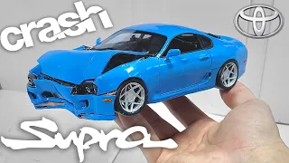 CRASH TEST Toyota Supra from PLASTINE, broke the car with his own hands