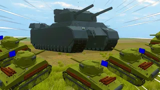 Can 100 Shermans Kill the P1000 RATTE MEGA-TANK!? - Ravenfield: WW2 Battle Simulator