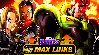 200% LEADER SKILL BUFF! LEVEL 10 LINKS 100% RAINBOW STAR LR PHY ANDROIDS! (DBZ: Dokkan Battle)